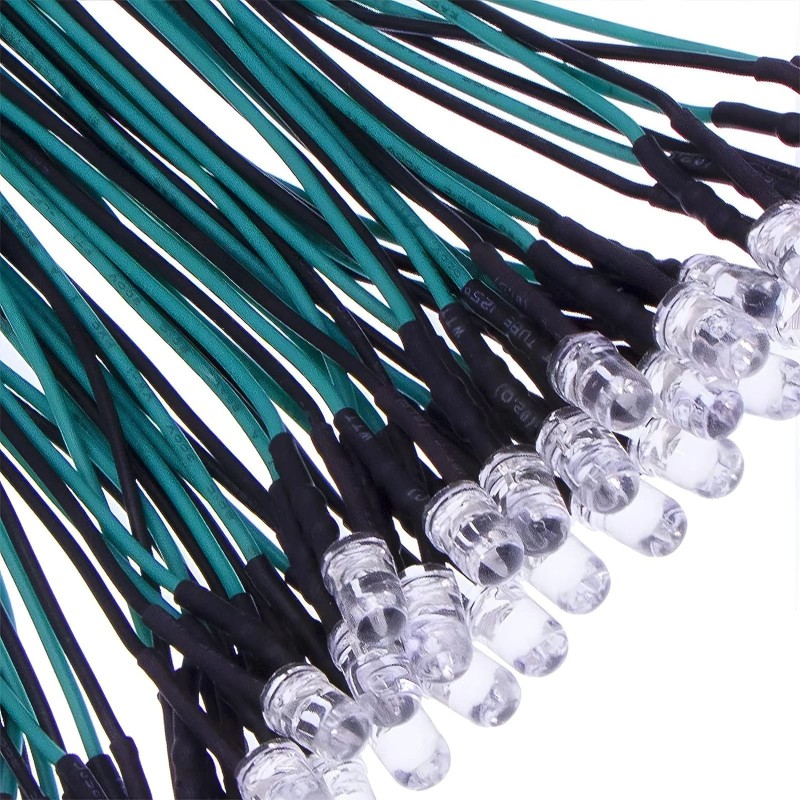LED fascio di luce 5mm, 9-12V, pre-cablato