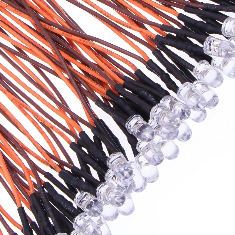 LED fascio di luce 5mm, 9-12V, pre-cablato