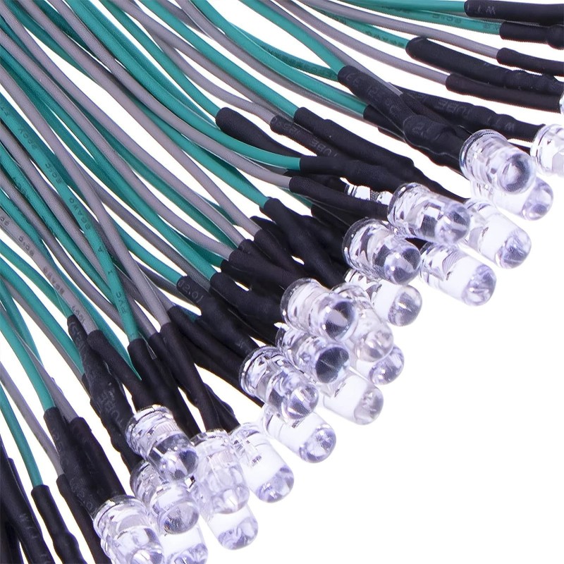Diodo LED HAZ de luz 5mm, 9-12V, precableado