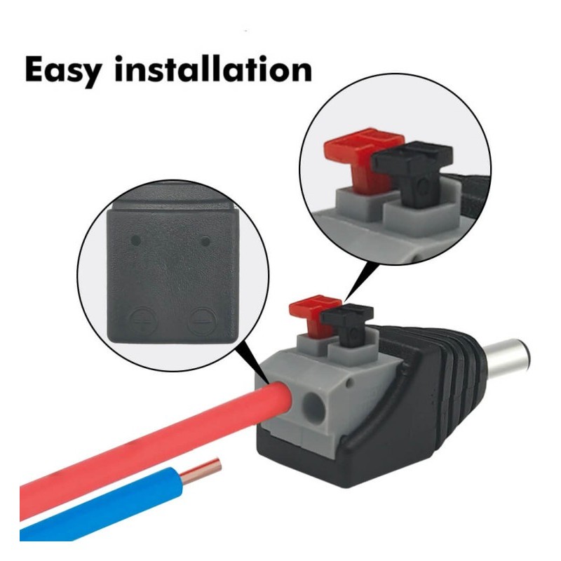 Conector jack DC rápido MACHO