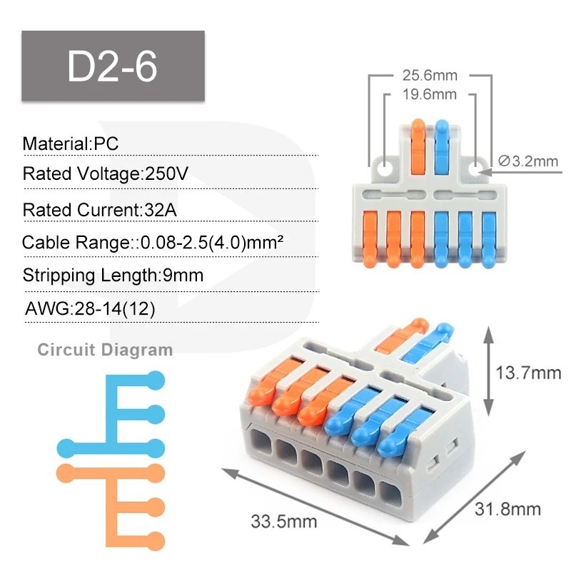 Conector Rápido y Múltiple D2-6