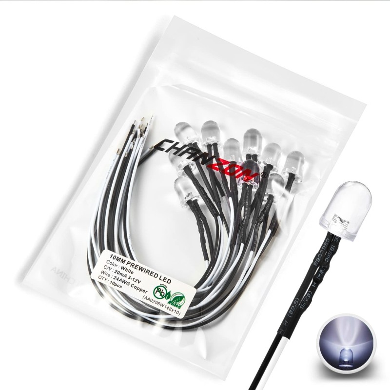 Diodo LED HAZ de luz 10mm, 9-12V, precableado