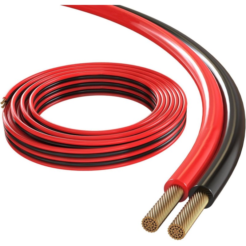 Cable por metros 2 x 0,50 mm2 – rojo y negro