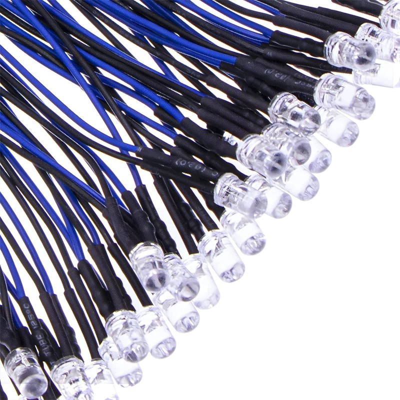 copia di LED fascio di luce 3mm, 9-12V, pre-cablato