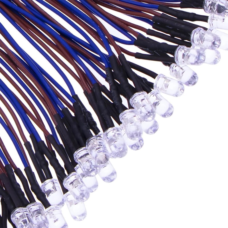 copia di LED fascio di luce 3mm, 9-12V, pre-cablato