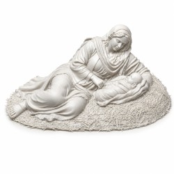 Virgen acostada con niño