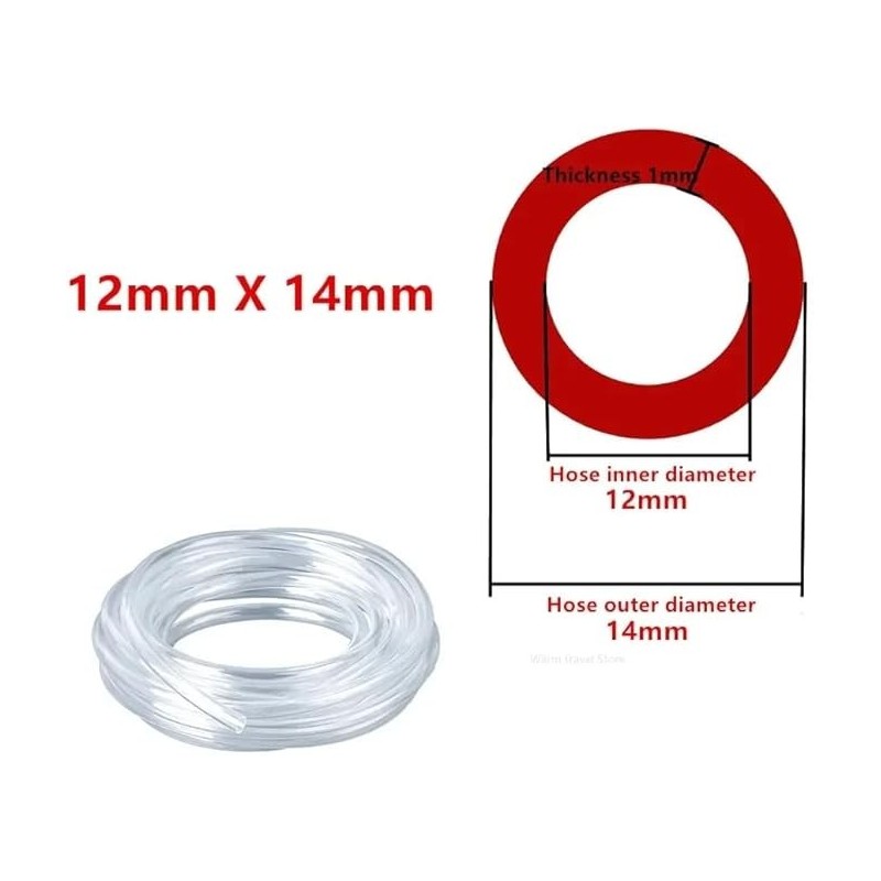 Tubo in PVC 12 mm DI 14 mm DE