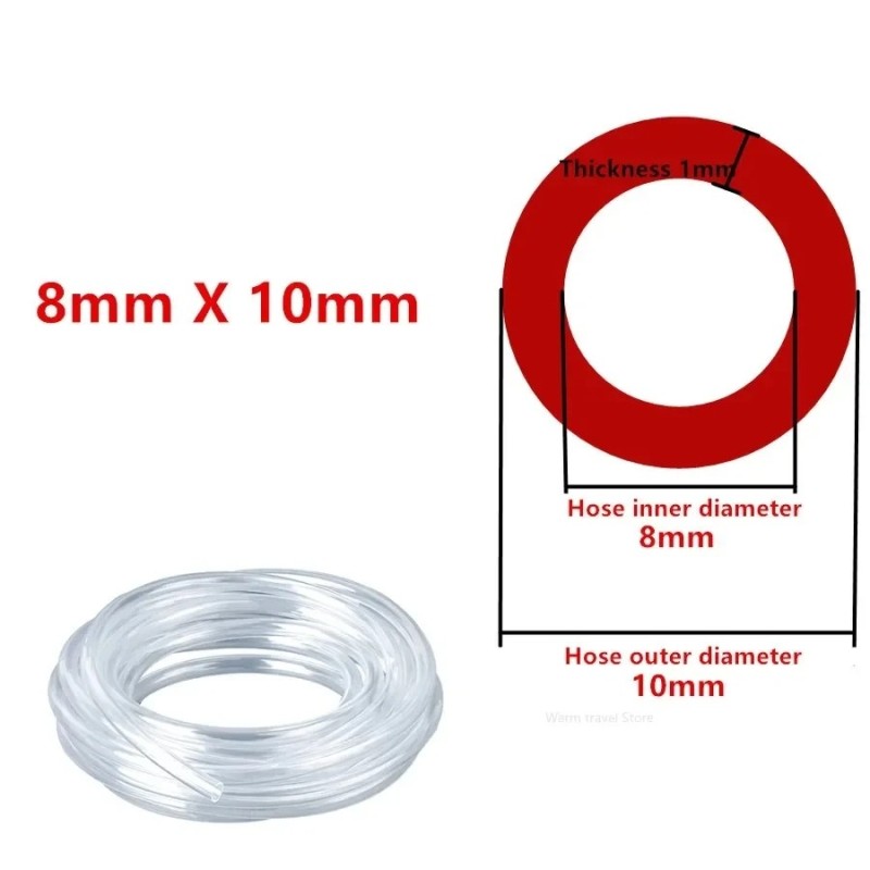 Tubo in PVC 8 mm DI 10 mm DE