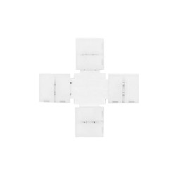 Conector en X tira led 10mm 2p