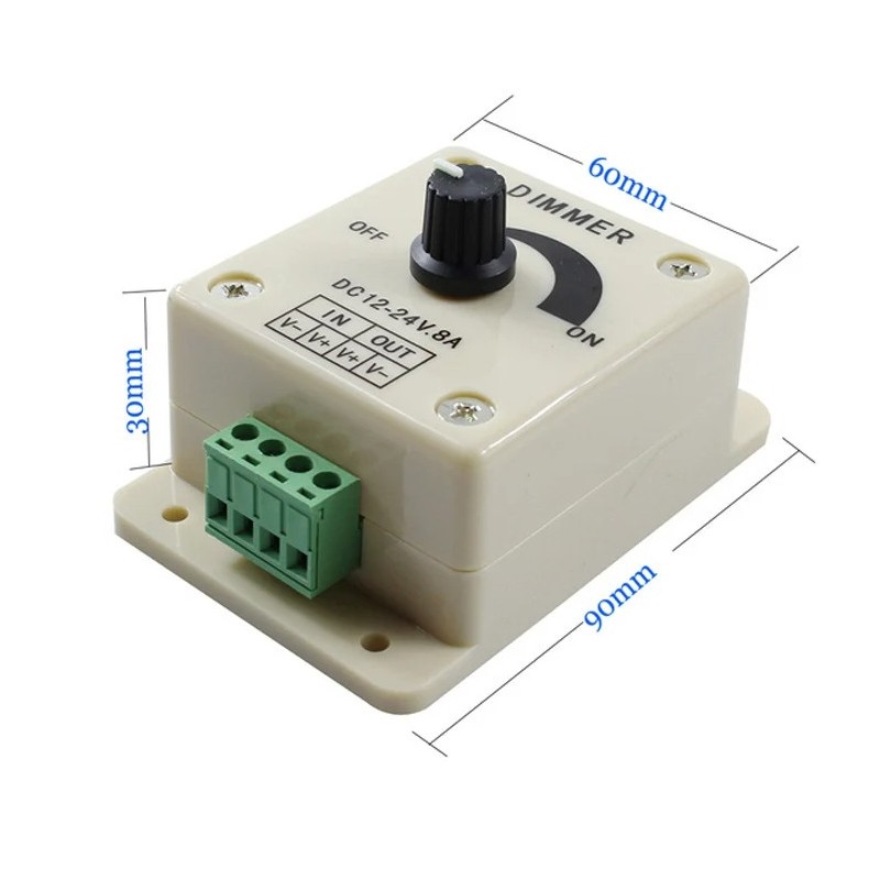 Regulador de intensidad LED CC 12V 24V 8A DIMMER